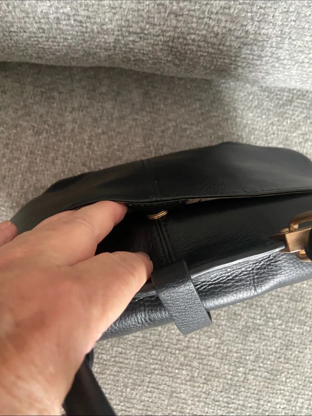 Foley + Corinna Black Leather Satchel with Gold Hardware